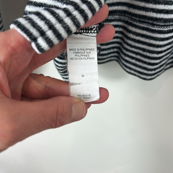 Lucky Brand Striped Black and White Long Sleeve Knit Tunic Top Medium - Picture 5 of 6